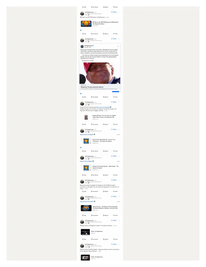 Page 2 of preserved LinkedIn — Ed Opperman recent activity capture