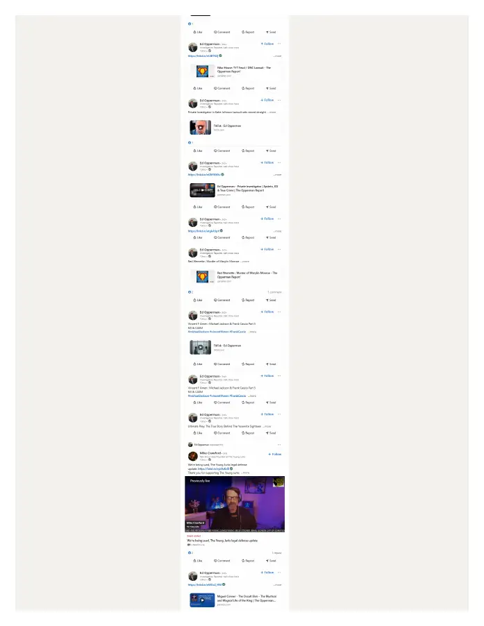 Page 3 of preserved LinkedIn — Ed Opperman recent activity capture