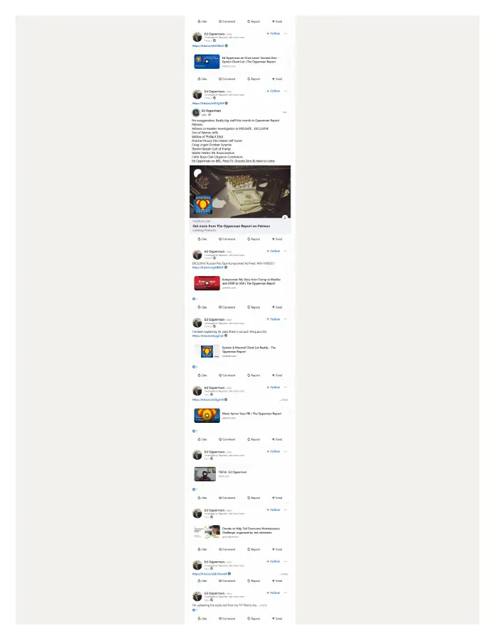 Page 6 of preserved LinkedIn — Ed Opperman recent activity capture