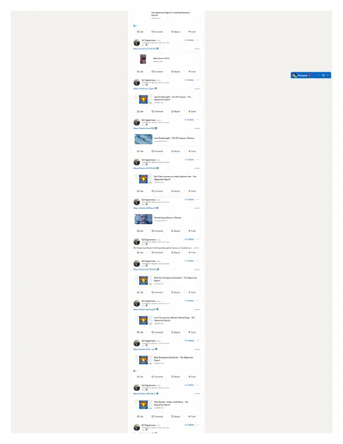 Page 12 of preserved LinkedIn — Ed Opperman recent activity capture