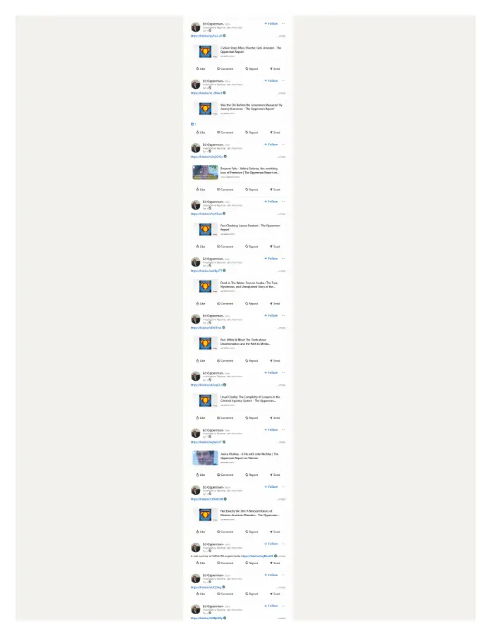 Page 15 of preserved LinkedIn — Ed Opperman recent activity capture
