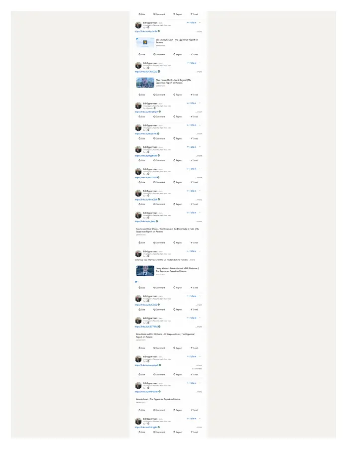 Page 16 of preserved LinkedIn — Ed Opperman recent activity capture