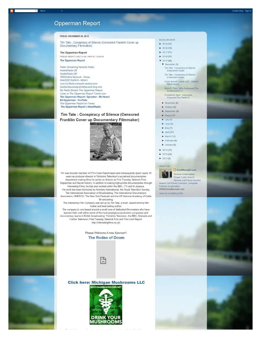 Page 1 of preserved The Opperman Report Blogspot — 2015 capture
